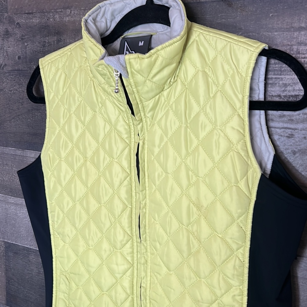 Neon Green and Black Serac Puff Vest - Picture 2 of 7